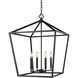 Corona 4 Light 20 inch Matte Black Pendant Ceiling Light